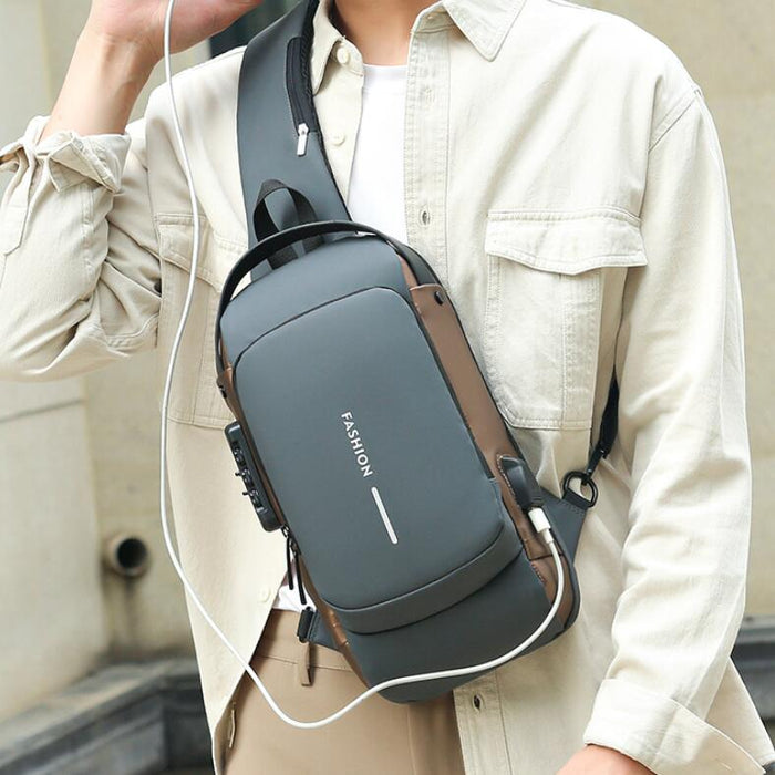 Men's Oxford Wear-resistant Sling Bag for Men Crossbody USB Charging Shoulder Bag Crossbody Bags